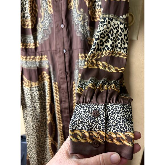 Talbots Animal Print & Chains Dress Earth Tones Size 6‎ - Picture 5 of 9